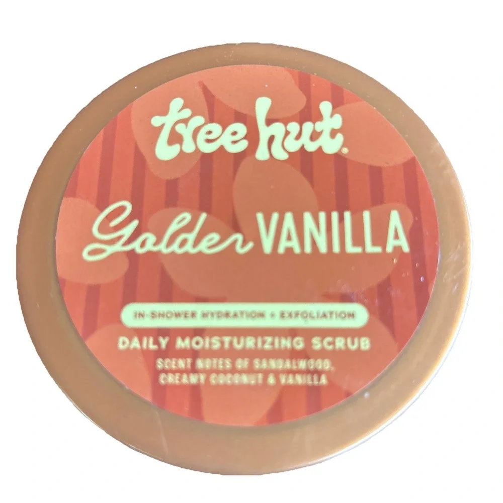 Tree Hut Golden Vanilla Daily Moisturizing Scrub, 15 Fl Oz (Pack of 1), Gold